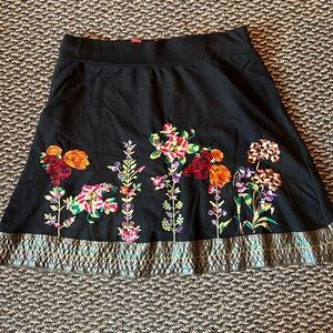 Black A-line knit w/Embroidered detail